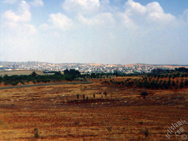 View towards Gaziantep city of Turkey from distant.

