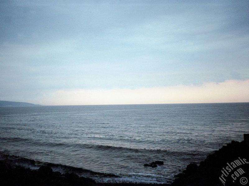 View of the coast of the high-way of Trabzon-Of in Turkey.
