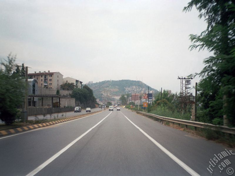 View of the coast of the high-way of Trabzon-Of in Turkey.
