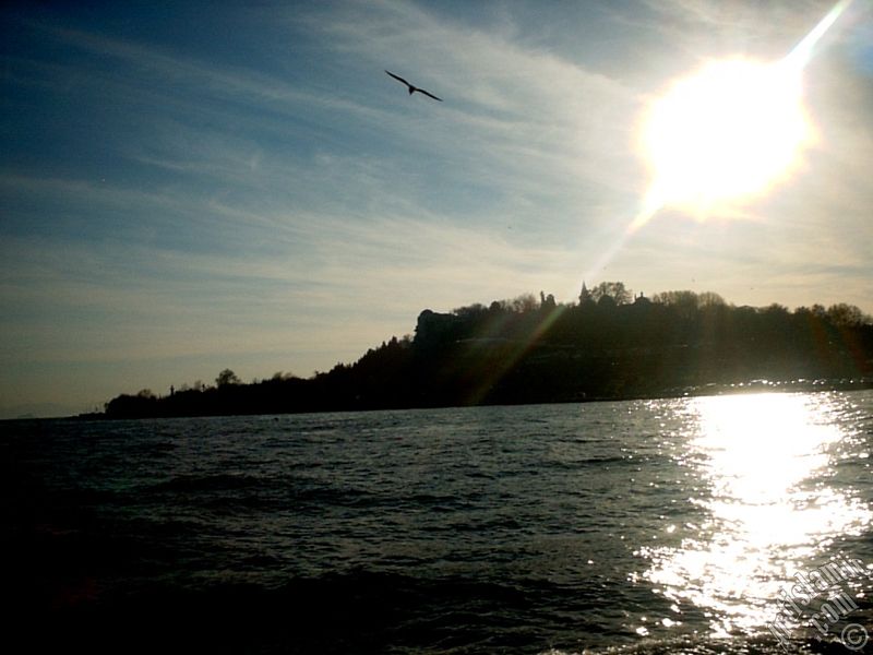 View of Sarayburnu coast and Topkapi Palace from the Bosphorus in Istanbul city of Turkey.
