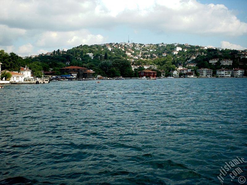 View of Havuzbasi coast from the Bosphorus in Istanbul city of Turkey.

