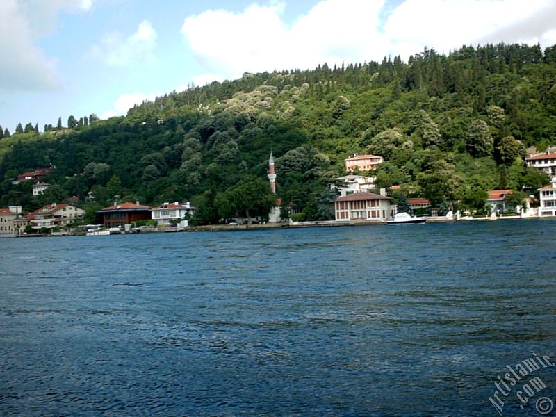 View of Vanikoy coast from the Bosphorus in Istanbul city of Turkey.
