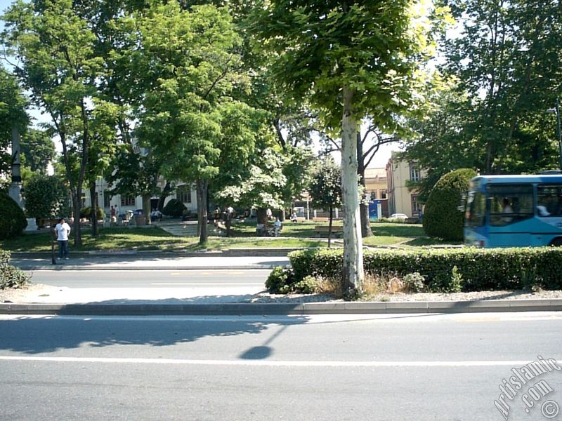 View of a park in Fatih district in Istanbul city of Turkey.

