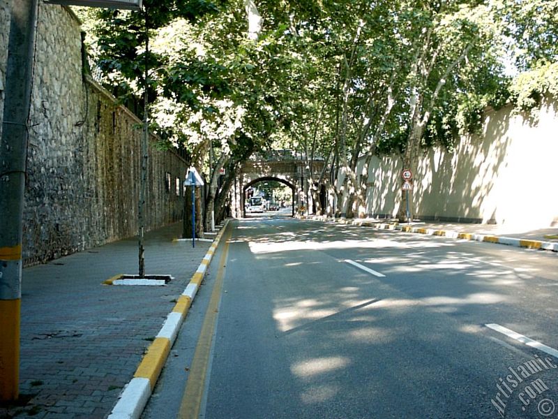 View towards Ortakoy district from the way of Besiktas-Ortakoy in Istanbul city of Turkey.
