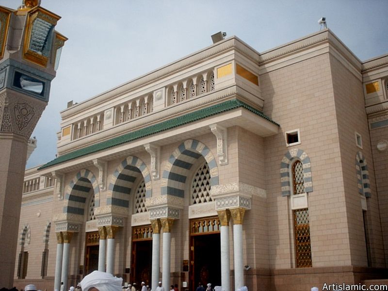 Some of the entrance doors of the Prophet Muhammad`s (saaw) Mosque (Masjed an-Nabawe) in Madina city of Saudi Arabia.
