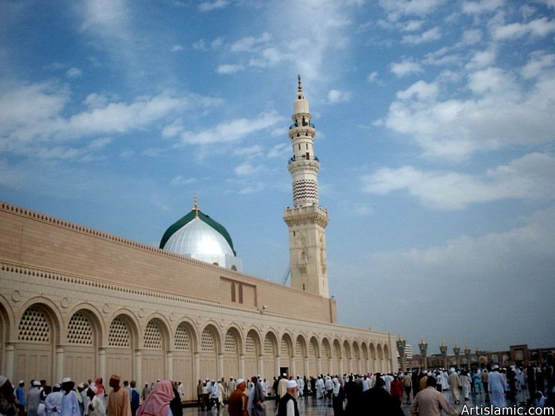 View of the Prophet Muhammad`s (saaw) Mosque (Masjed an-Nabawe) in Madina city of Saudi Arabia.
