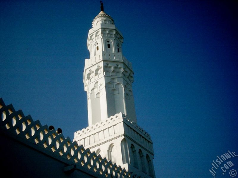 Minaret of Masjed Qiblatayn (mosque with two qiblas) located in Kuba Village in Madina city of Saudi Arabia.
