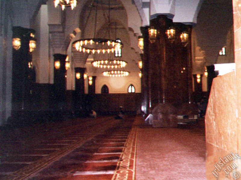 View of inside of a mosque nearby historical Ottoman barracks in Mecca city of Saudi Arabia.
