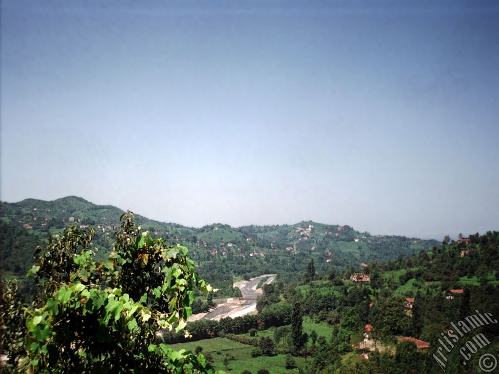 View of village from `OF district` in Trabzon city of Turkey.
