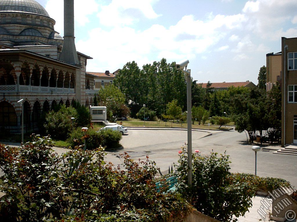 View of the Theology Faculty of The Marmara University and its mosque in Altunizade district of Istanbul city of Turkey.
