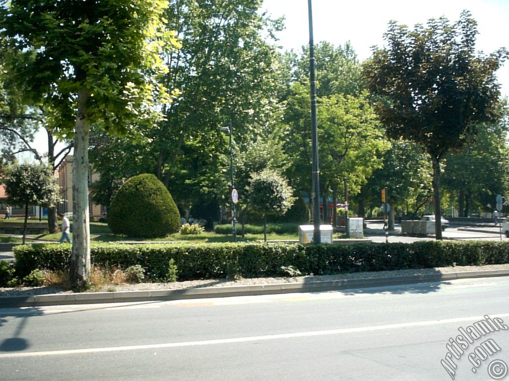 View of a park in Fatih district in Istanbul city of Turkey.
