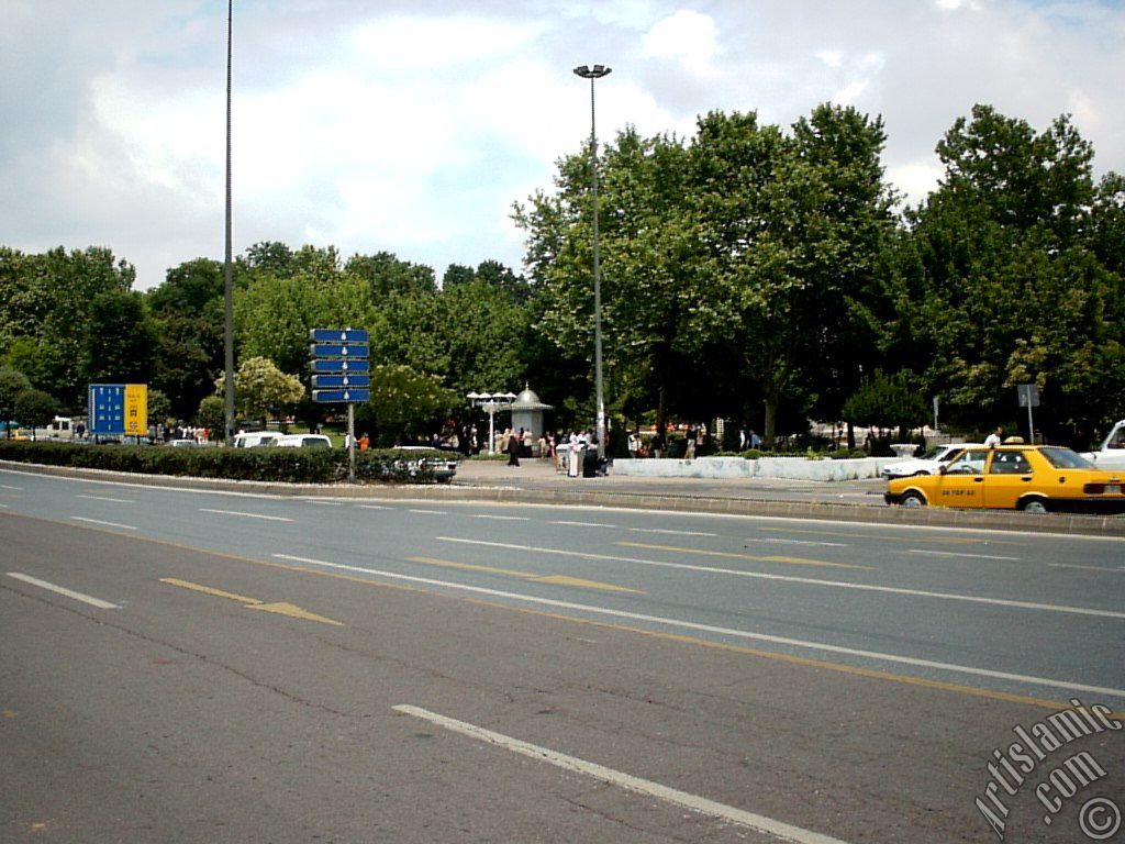 View of a park in Fatih district in Istanbul city of Turkey.
