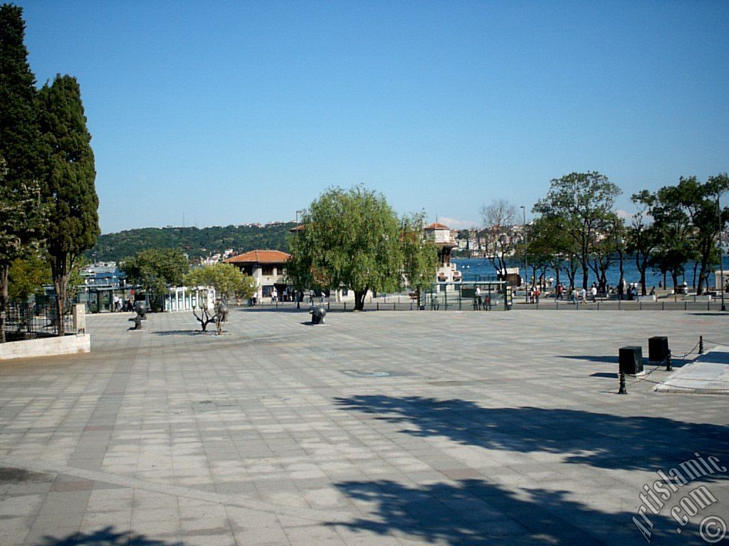 View of a park on the shore of Besiktas district in Istanbul city of Turkey.

