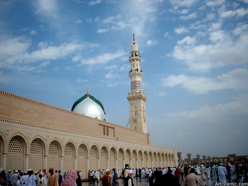 View of the Prophet Muhammad`s (saaw) Mosque (Masjed an-Nabawe) in Madina city of Saudi Arabia.
