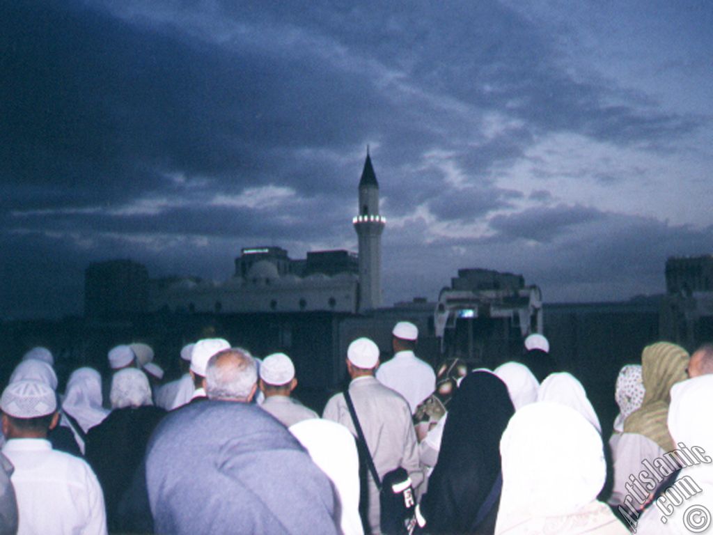 View towards the Mosque of Hadrat Ali (ra) (fourth caliph of Islam) nearby the Prophet Muhammad`s (saaw) Mosque in Madina city of Saudi Arabia.
